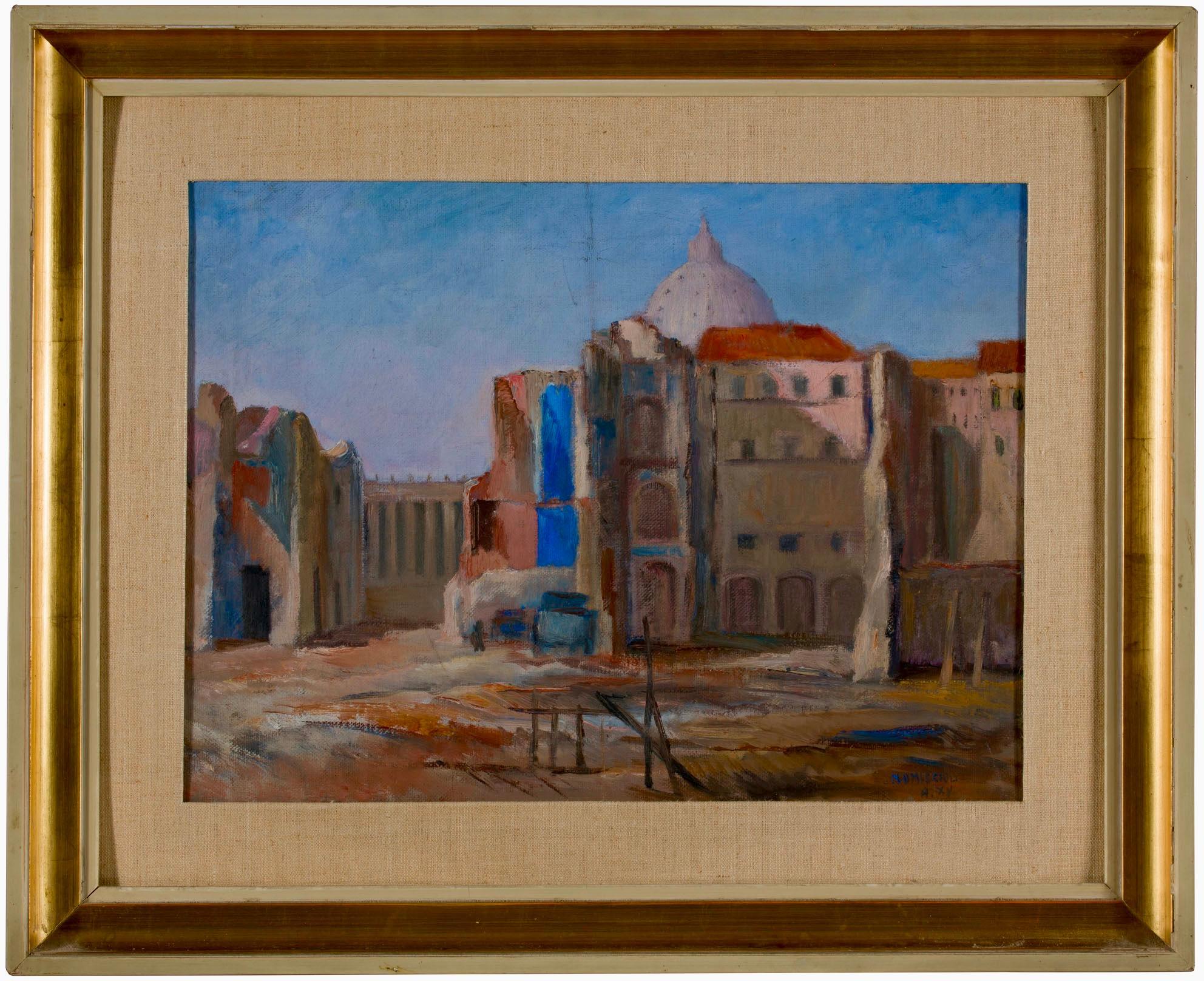 1930er Jahre Italienische signierte und archivierte römische Landschaft im Angebot 4