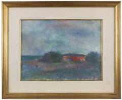 Landscape with Red House - Oil Painting by Giovanni Omiccioli - Mid-20th Century