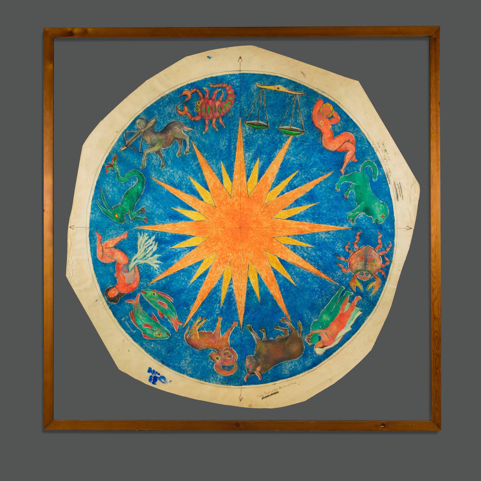 The Zodiac Large Modern Italian Signed and Archived Painting For Sale 6