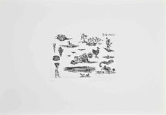 Composizione di elementi - Acquaforte di Giovanni Omiccioli - 1974