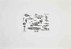 Composition of Elements - Etching by Giovanni Omiccioli - 1974