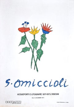 Flowers - Vintage Offset Print by Giovanni Omiccioli - 1973