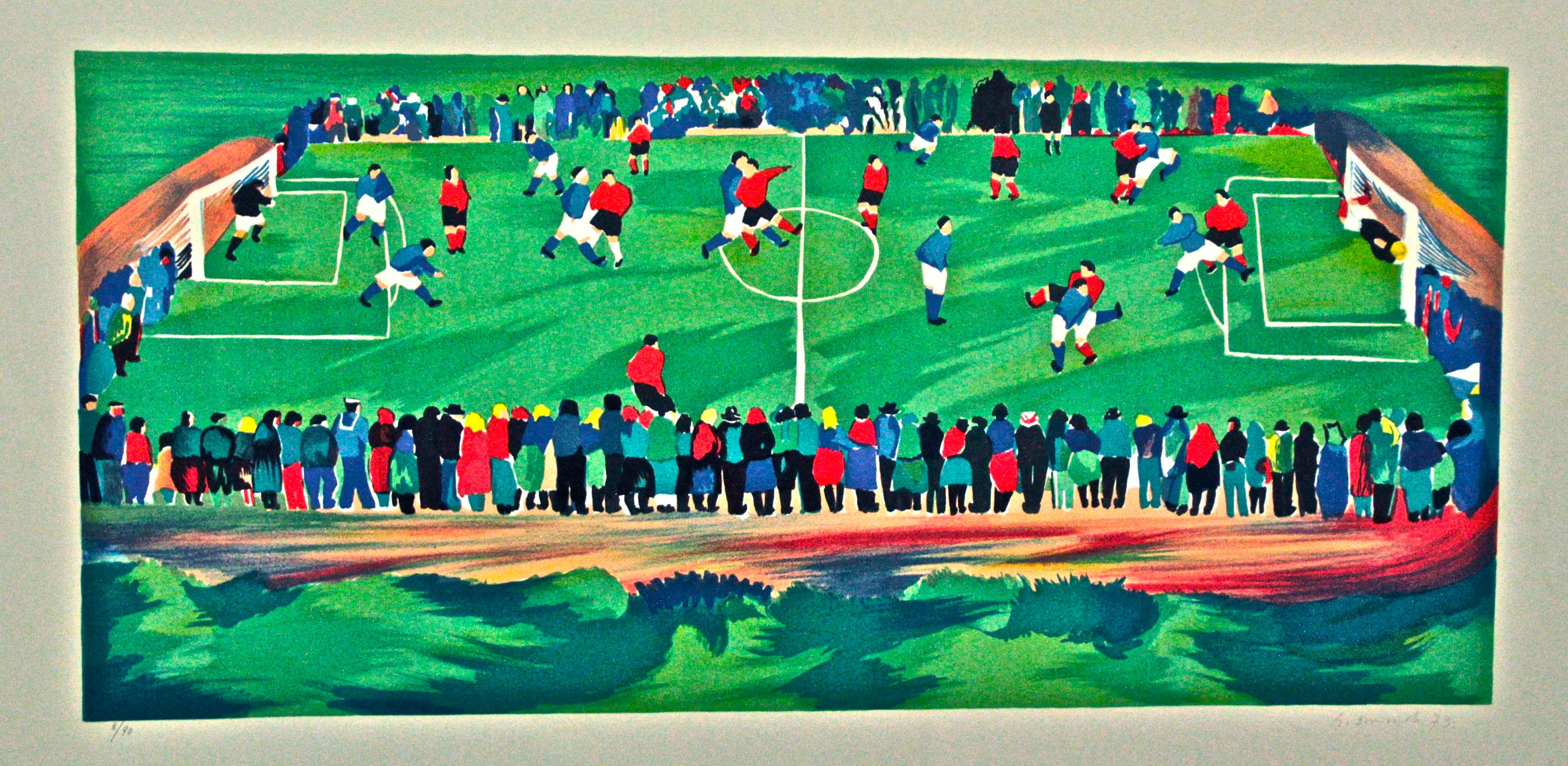 Football Camp - Lithograph by Giovanni Omiccioli - 1973