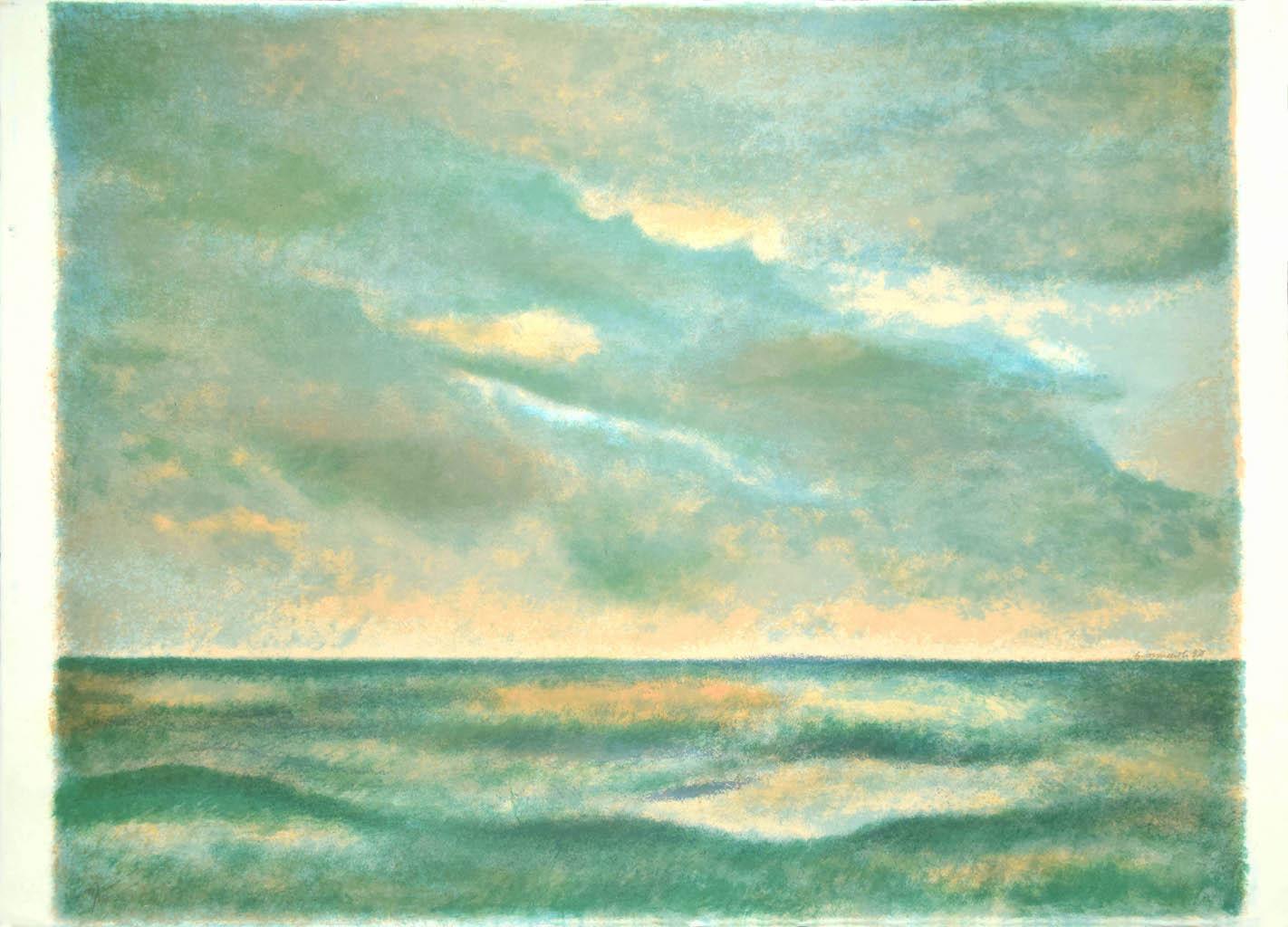 Landscape - Original Lithograph on Cardboard by Giovanni Omiccioli - 1971