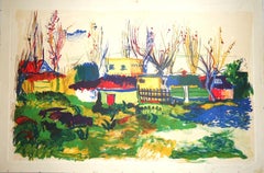 Landscape - Original Watercolor by Giovanni Omiccioli - 1970