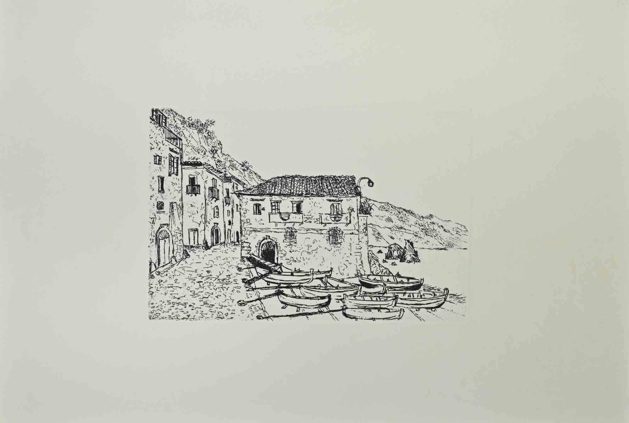 Paisaje marino es una obra de arte realizada por Giovanni Omiccioli (25 de febrero de 1901 - 1 de marzo de 1975).

Aguafuerte y punta seca.

Buenas condiciones.

Giovanni Omiccioli (25 de febrero de 1901 - 1 de marzo de 1975), fue un pintor italiano