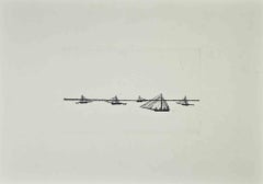 The Boats - Etching by Giovanni Omiccioli - 1970s