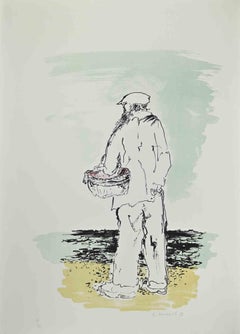 The Fisherman - Lithograph by Giovanni Omiccioli - 1970s