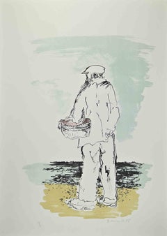 The Fisherman - Lithograph by Giovanni Omiccioli - 1975
