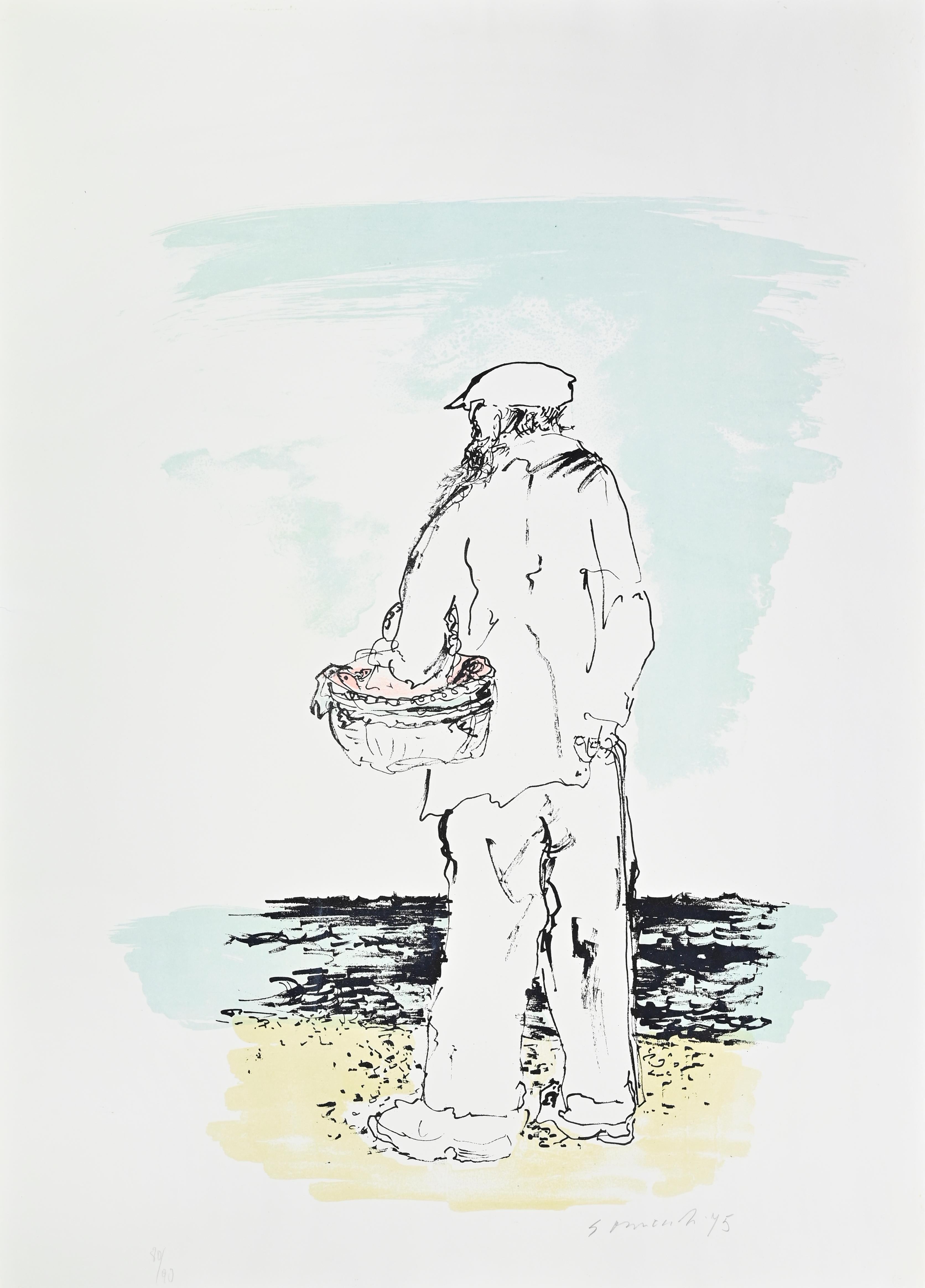 The Fisherman is an artwork realized in 1975 by Giovanni Omiccioli (February 25, 1901 – March 1, 1975).

Lithograph on paper.

Hand-signed and numbered in pencil, edition of 90 prints.

Excellent condition.

Giovanni Omiccioli (February 25, 1901 –