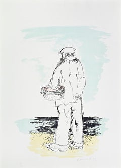 The Fisherman - Lithograph by Giovanni Omiccioli - 1975