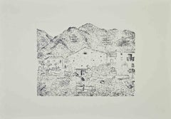 The Fisherman's Village - Etching by Giovanni Omiccioli - 1970s