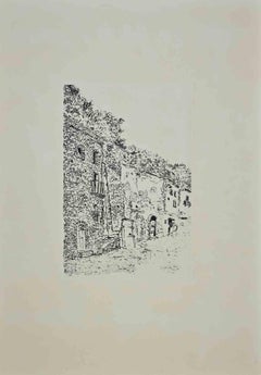 The Fisherman's Village - Etching by Giovanni Omiccioli - 1970s