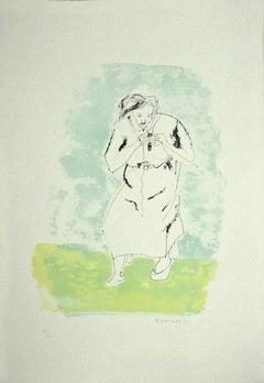 The Woman - Original Lithograph by Giovanni Omiccioli - 1975