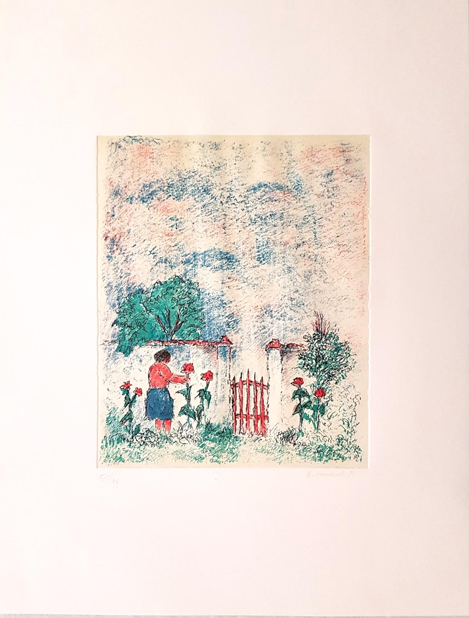 Senza titolo - Litografia originale di Giovanni Omiccioli - 1971 in vendita 1