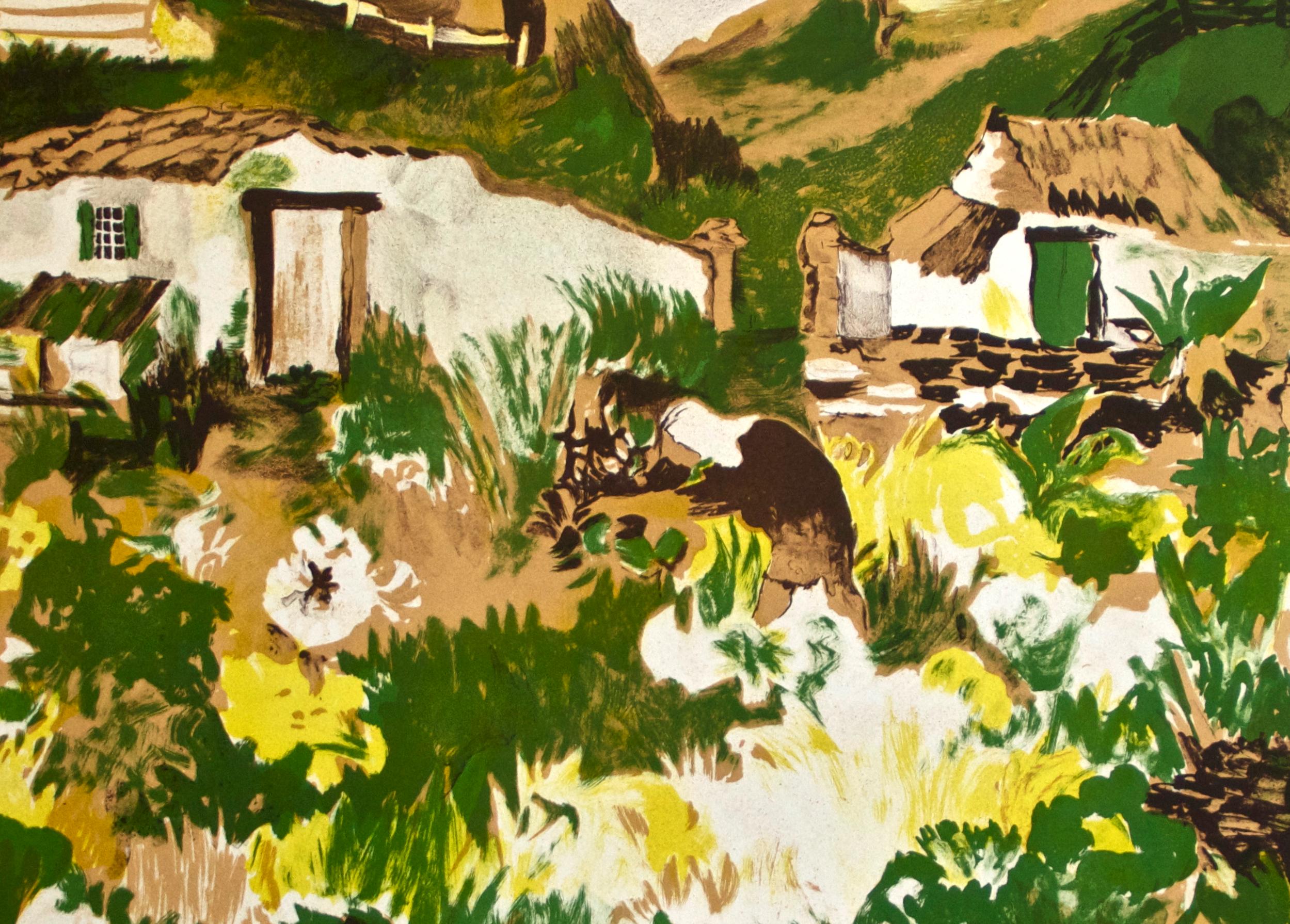 Village 1st Stadium - Litografia originale di Giovanni Omiccioli - 1971 in vendita 2