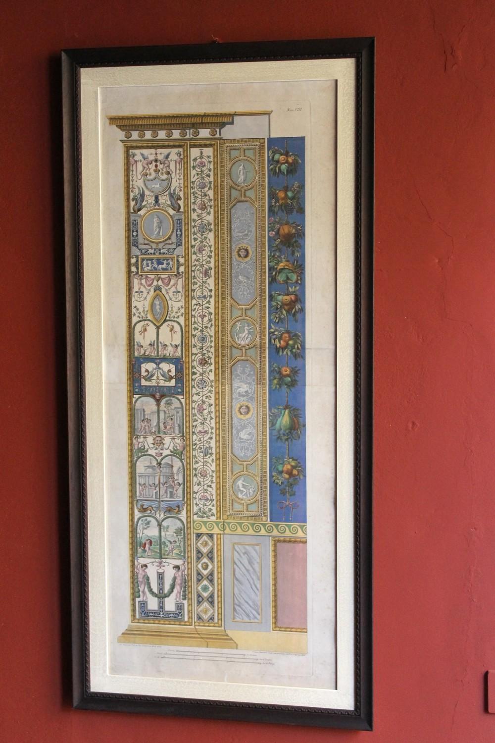 Italian 18th Century Hand-Colored Engraving on Paper of Raphael Vatican Loggias 4