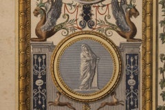 Italian 18th Century Hand-Colored Engraving on Paper of Raphael Vatican Loggias
