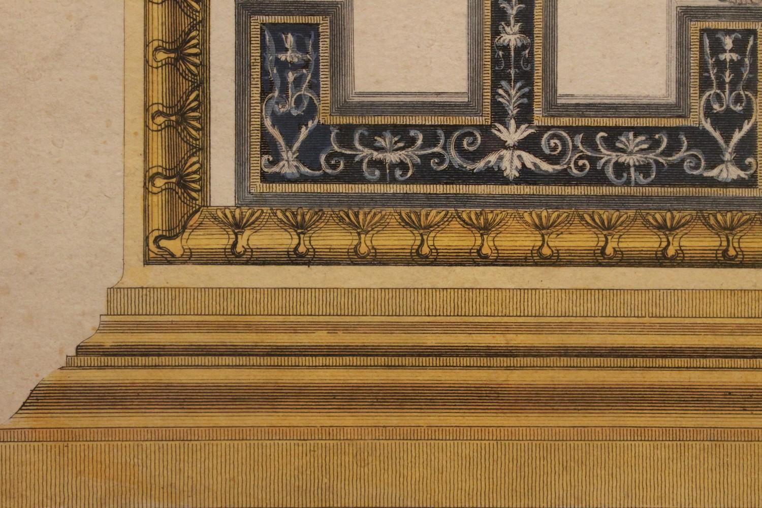 Italian 18th Century Hand-Colored Engraving on Paper of Raphael Vatican Loggias - Renaissance Print by Giovanni Ottaviani