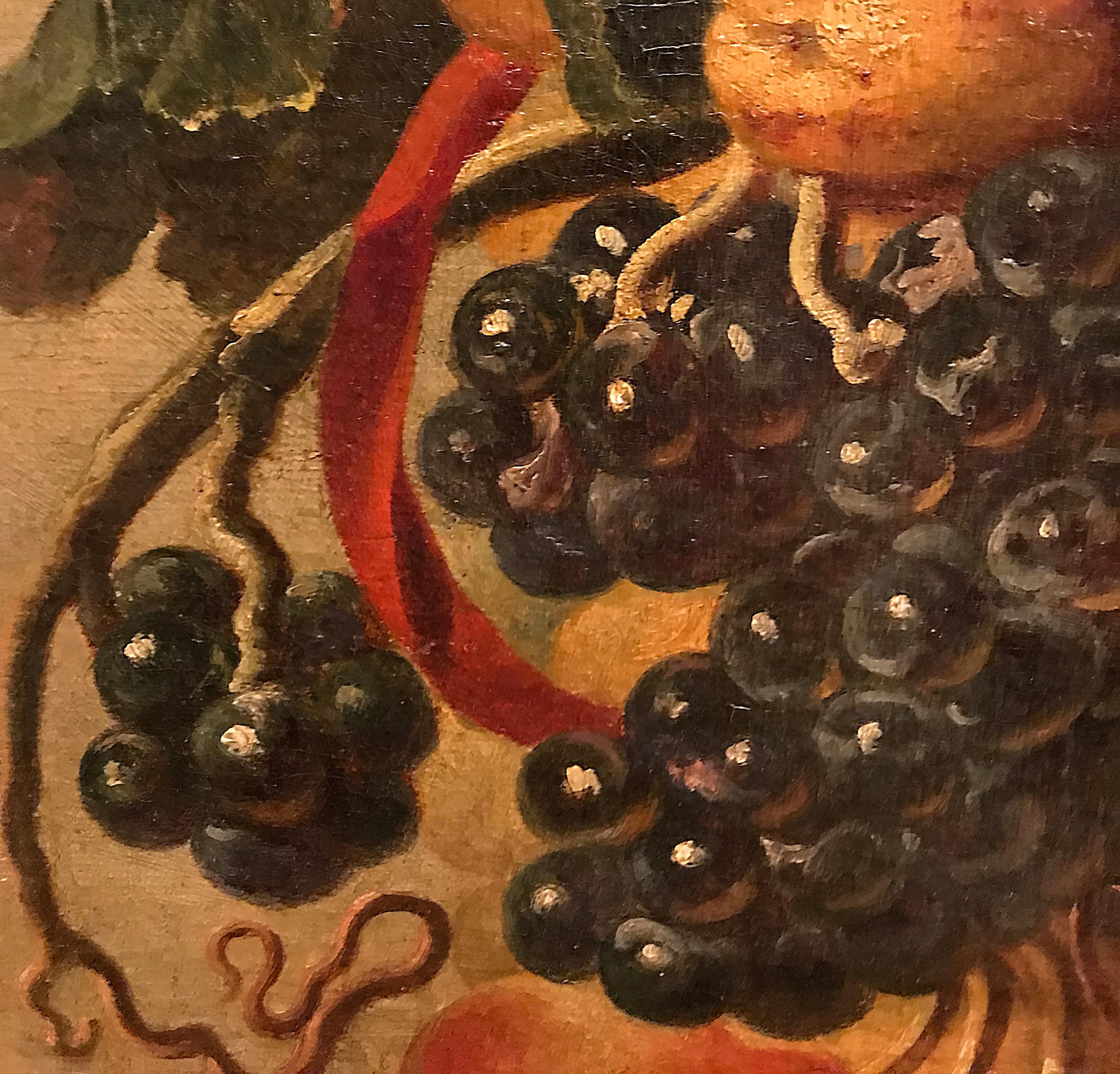 Siglo XVII por Giovanni Paolo Castelli Bodegón Óleo sobre lienzo en venta 5