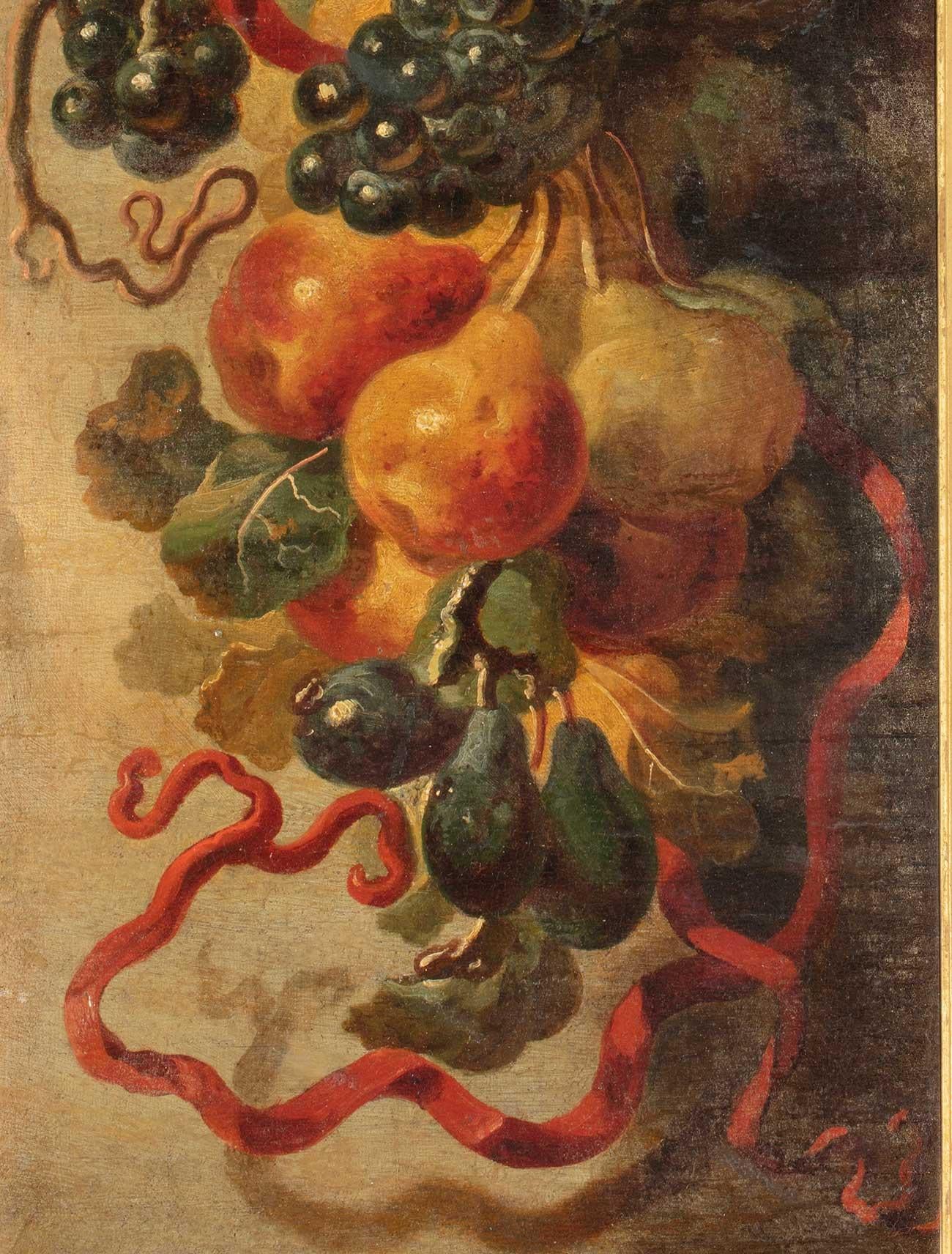 Stillleben aus dem 17. Jahrhundert von Giovanni Paolo Castelli, Öl auf Leinwand (Braun), Still-Life Painting, von Giovanni Paolo Castelli detto Spadino