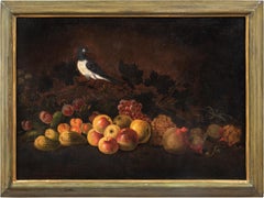 18th century Italian Still Life painting - Fruit bird - Oil on canvas Italy 