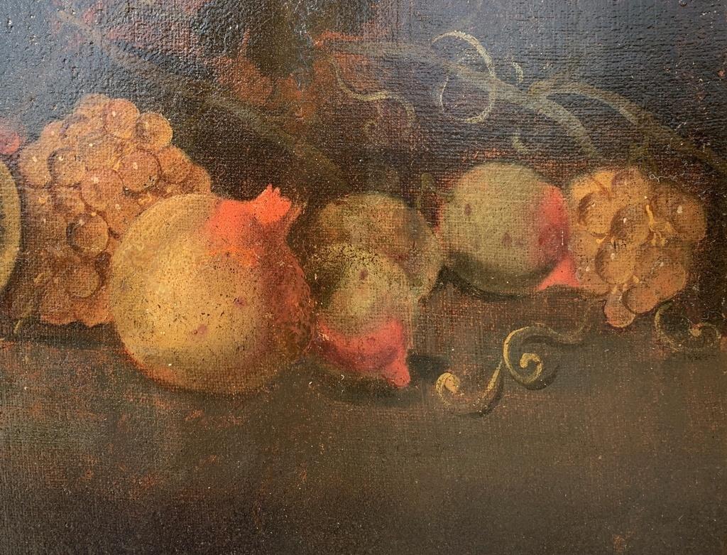 Baroque Italian painter- 18th century Still Life painting - Fruit bird  2