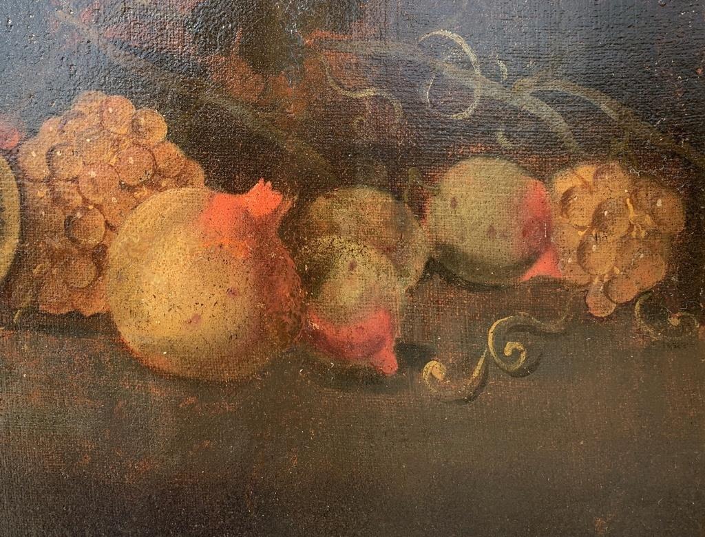 Baroque Italian painter- 18th century Still Life painting - Fruit bird 2