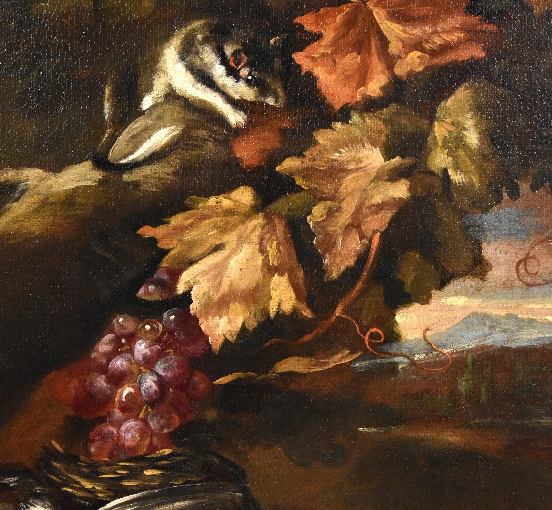 Nature morte - Paysage de fleurs - Peinture Castelli - Huile sur toile - Art italien ancien en vente 7