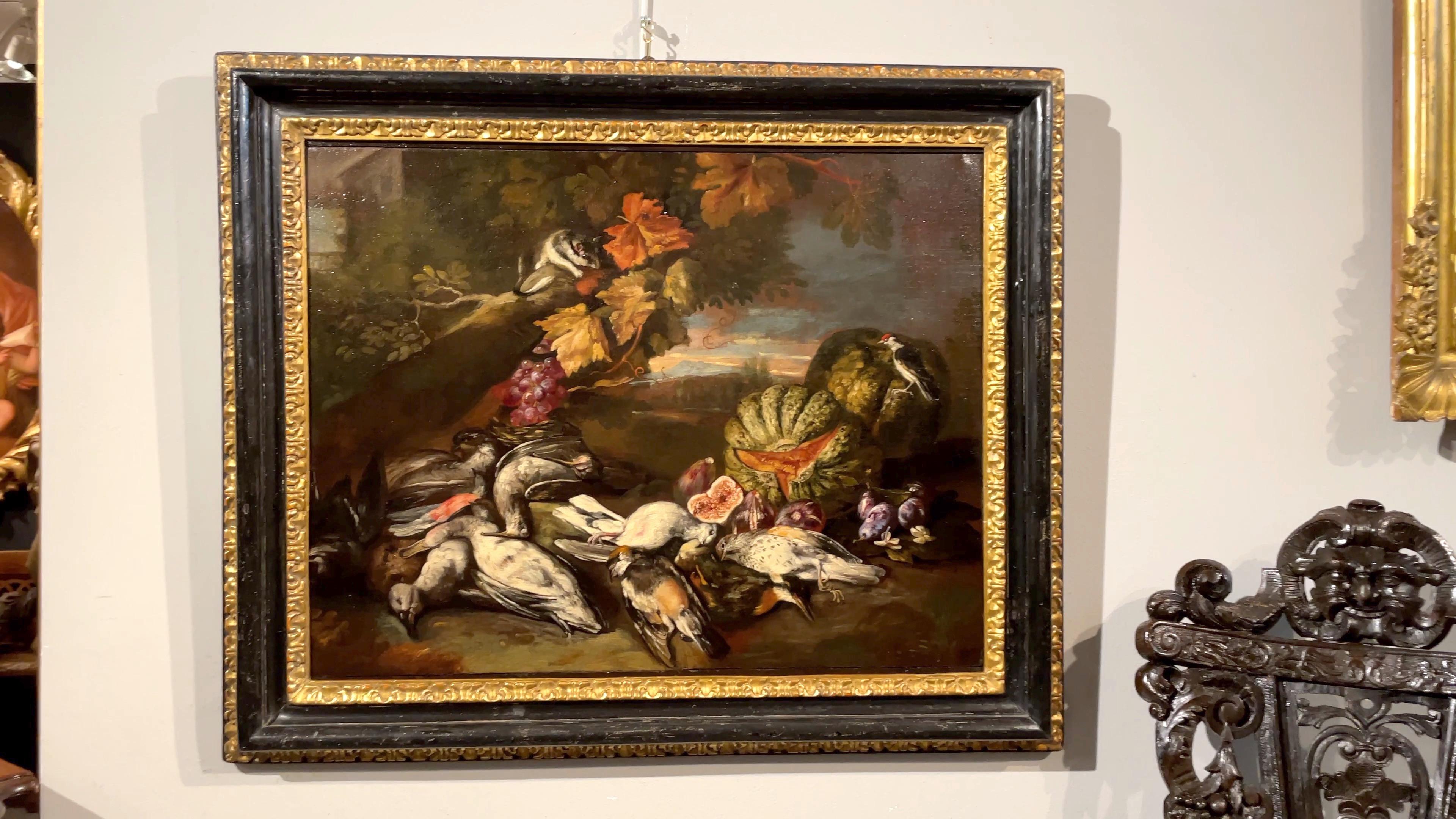 Nature morte - Paysage de fleurs - Peinture Castelli - Huile sur toile - Art italien ancien en vente 10