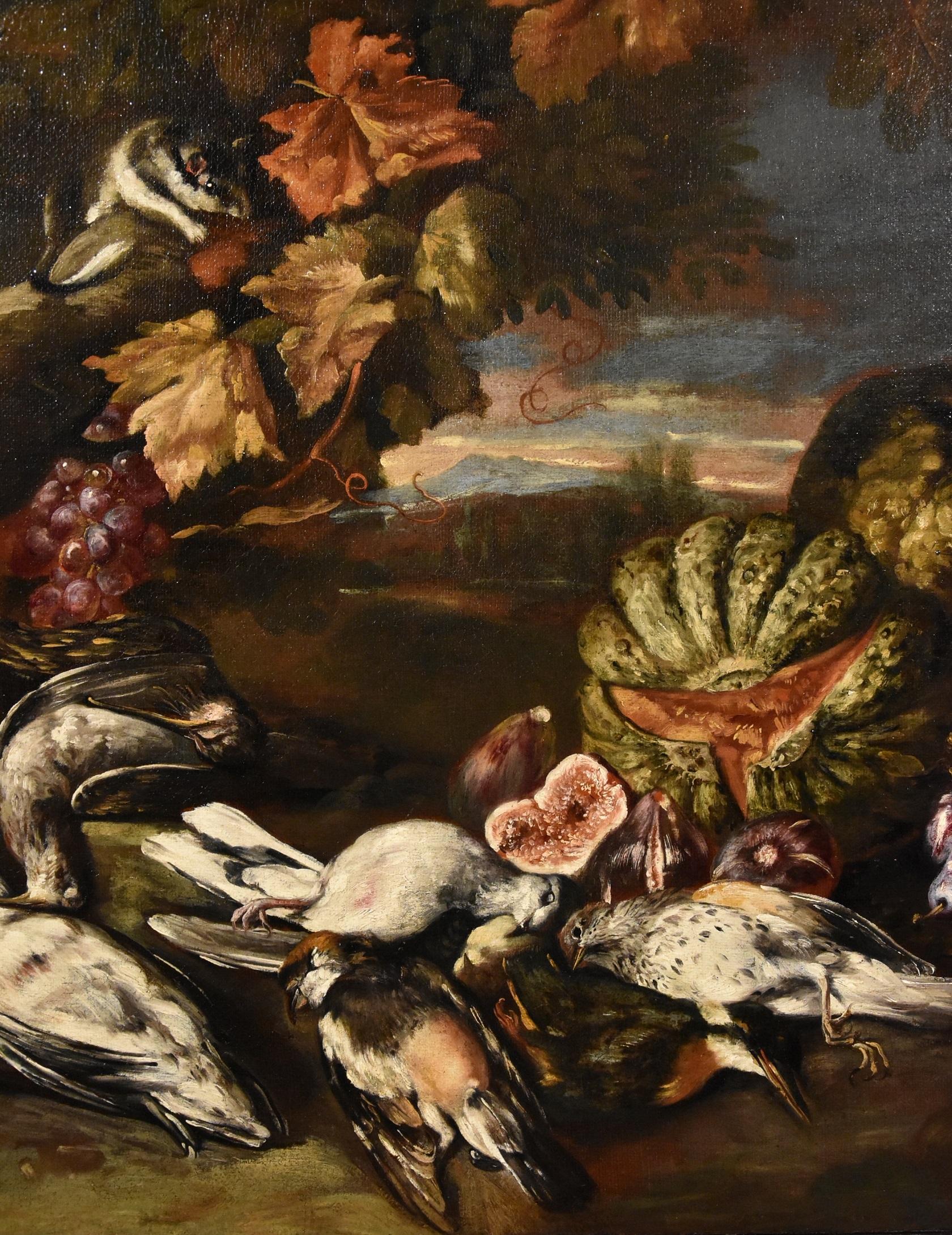Stillleben Blumenlandschaft Castelli Gemälde Öl auf Leinwand Alte Meister italienische Kunst im Angebot 5