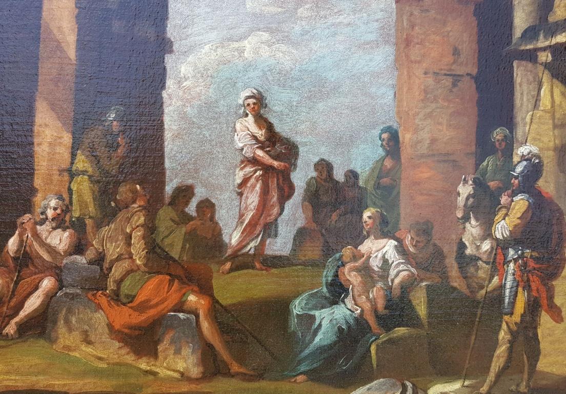 18th century Italian landscape figures painting - Pannini Oil on canvas panini 3