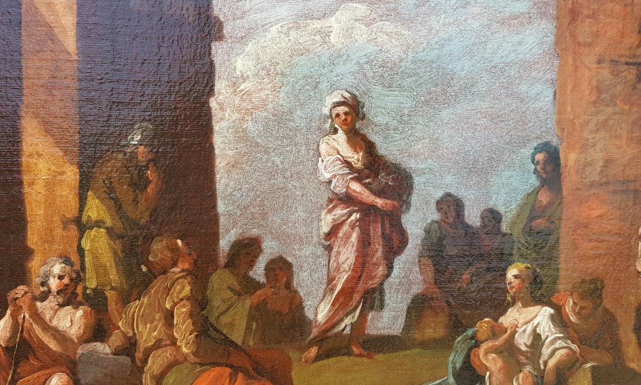 18th century Italian landscape figures painting - Pannini Oil on canvas panini 4