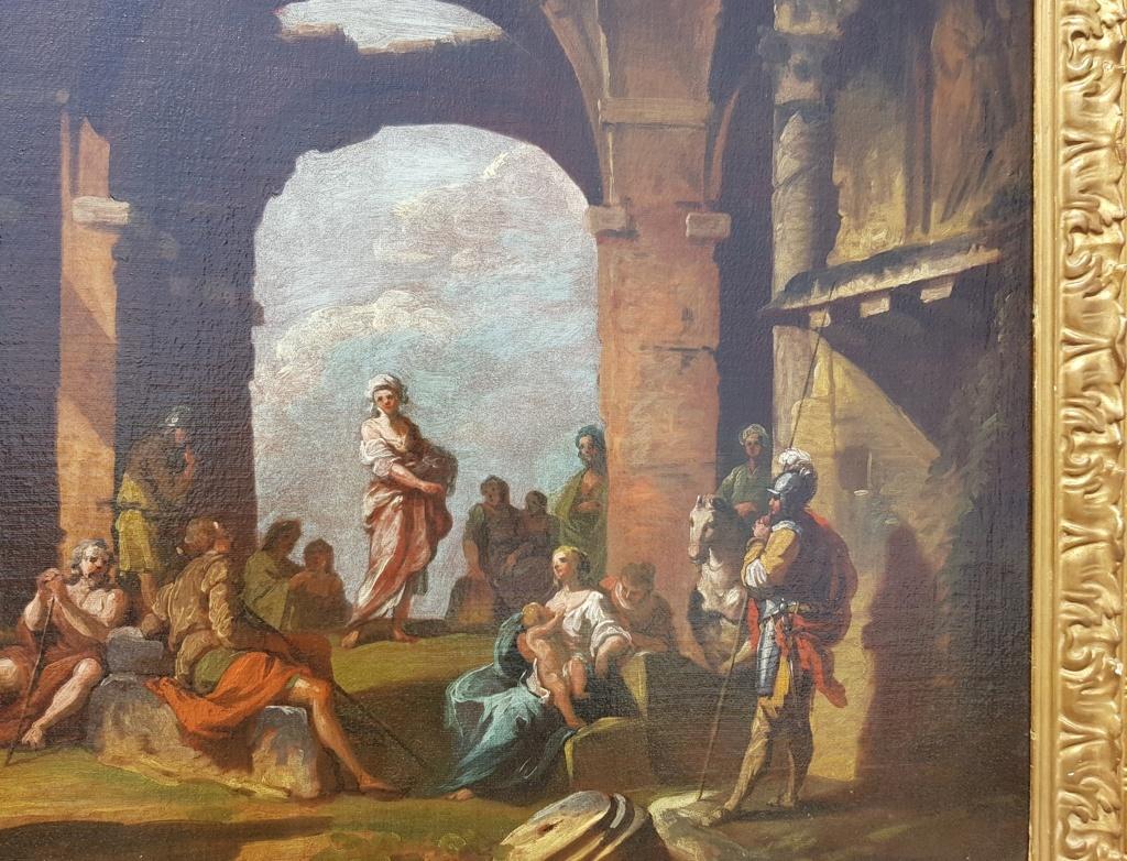 18th century Italian landscape figures painting - Pannini Oil on canvas panini 1