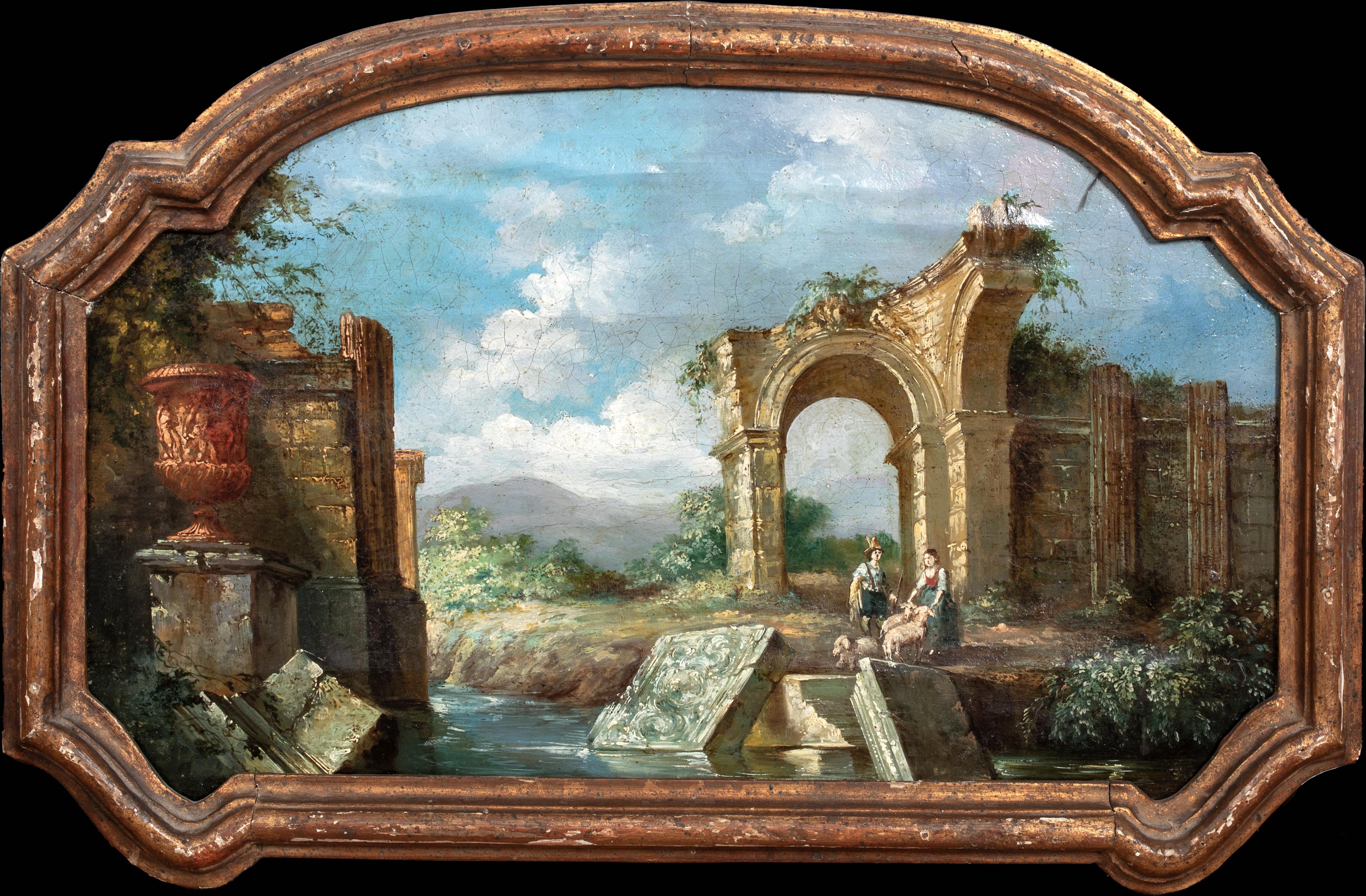 Capriccio Of Roman Ruins. 18th Century Giovani Paolo PANINI (1691-1765)