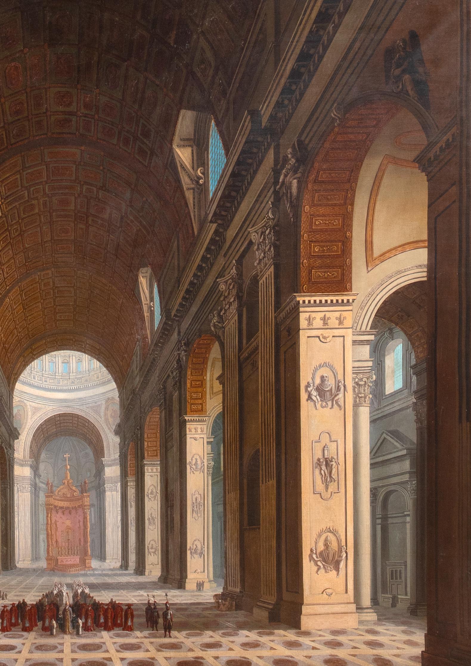 St Peters Basilica, Vatican City, Rome, 18th Century  Architectural Interior For Sale 2