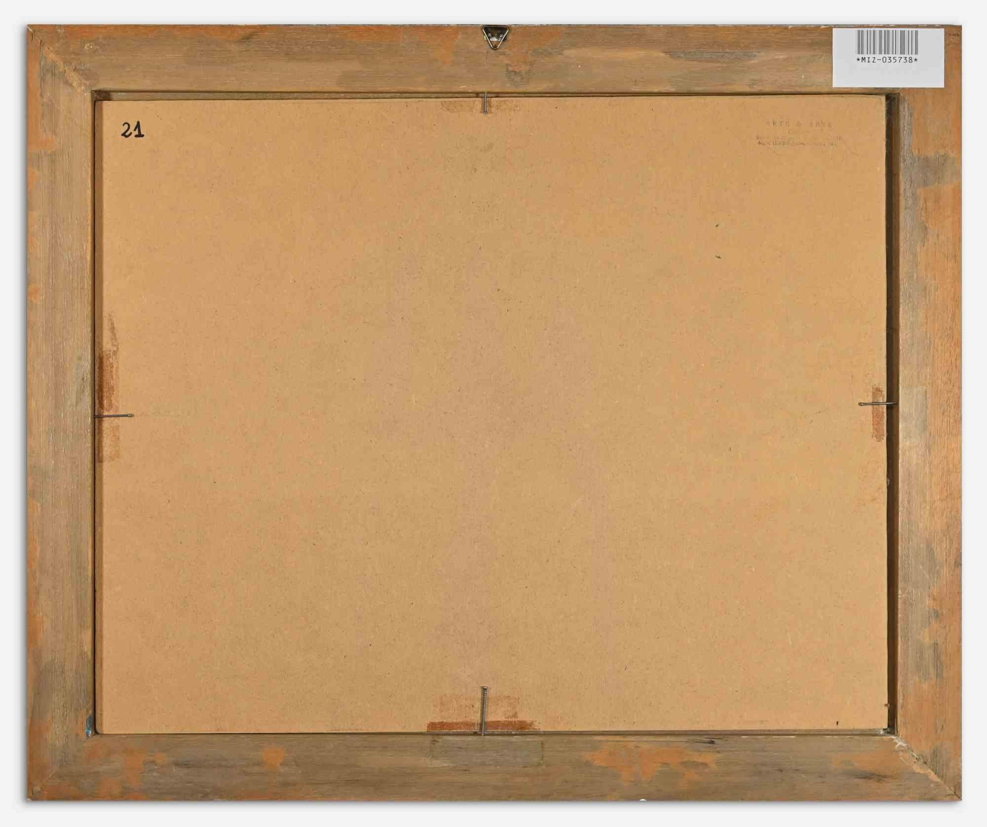 Bodegón con cesta de higos -  Pintura al óleo de Giovanni Parlato - 1980 3