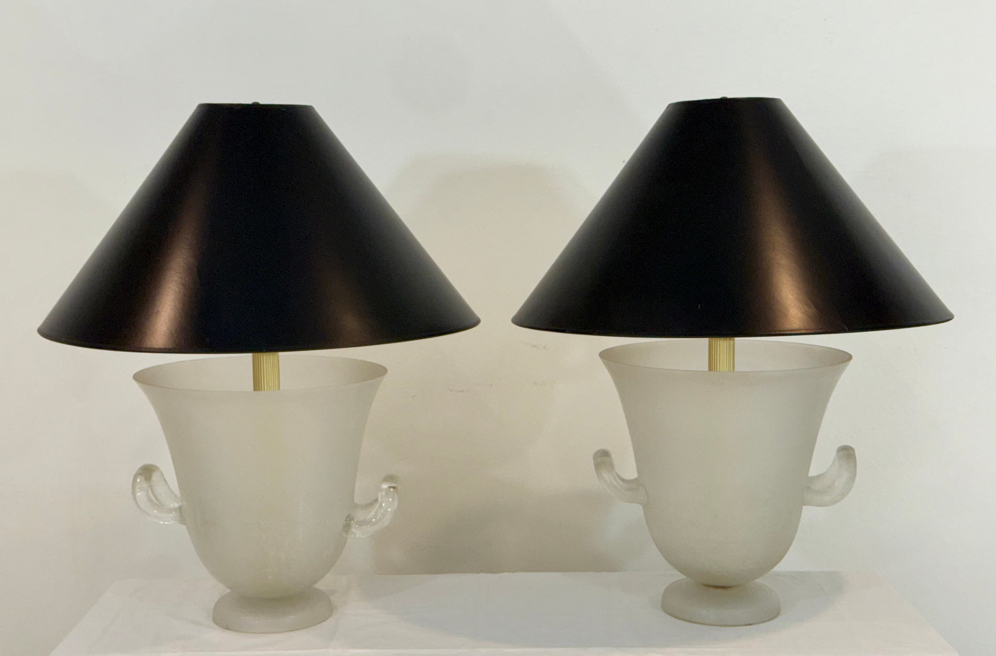 Giovanni Patrini per Seguso Vetri d'Arte Lampade a forma di urna in vetro di Murano Coroso in vendita