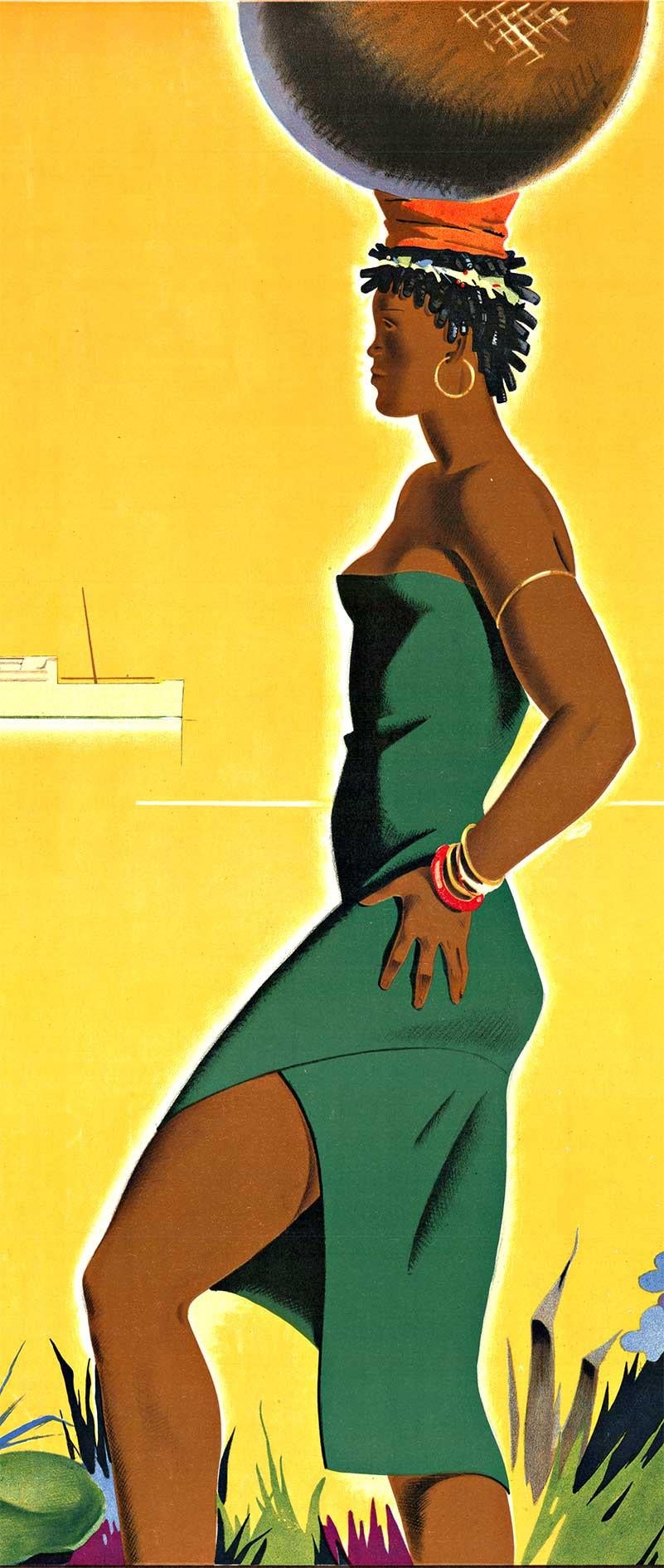 
Original 1931 South Africa Express Vintage Italian Cruise Line Poster - Art Deco Meisterwerk - Rare Collectible.  Archival Leinen zurück in Grad A- Zustand.   Auf diesem Plakat steht der englische Text am unteren Rand.   Fertig zum Einrahmen. 

Es