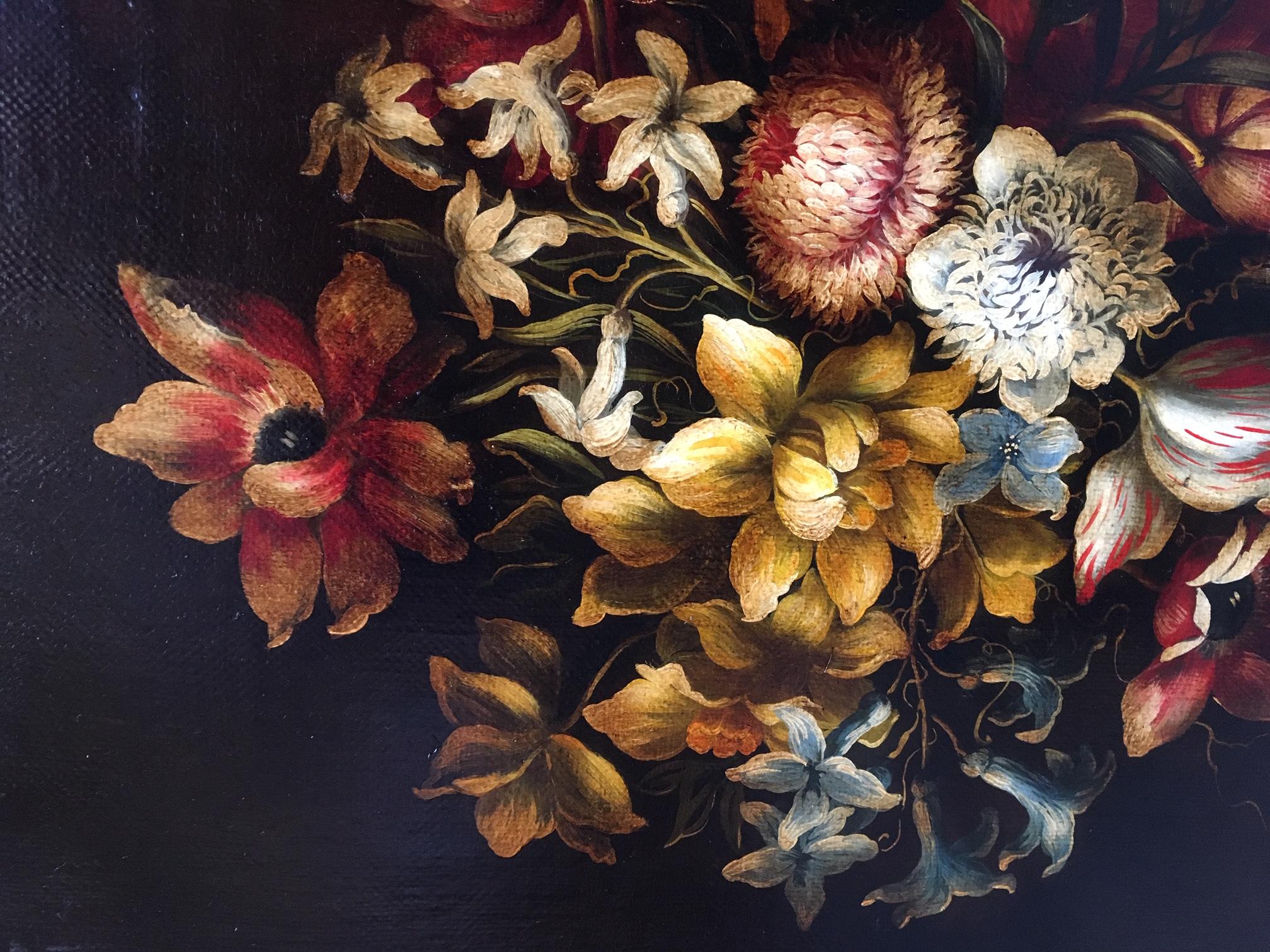 FLOWERS - Giovanni Perna - Still Life Oil on Canvas Italian Painting For Sale 6