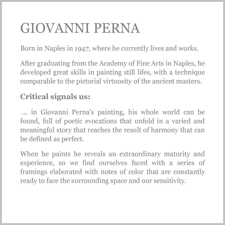 FLOWERS - Giovanni Perna - Still Life Oil on Canvas Italian Painting For Sale 11
