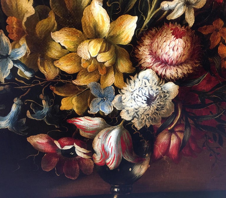 FLOWERS - Giovanni Perna - Still Life Oil on Canvas Italian Painting For Sale 3