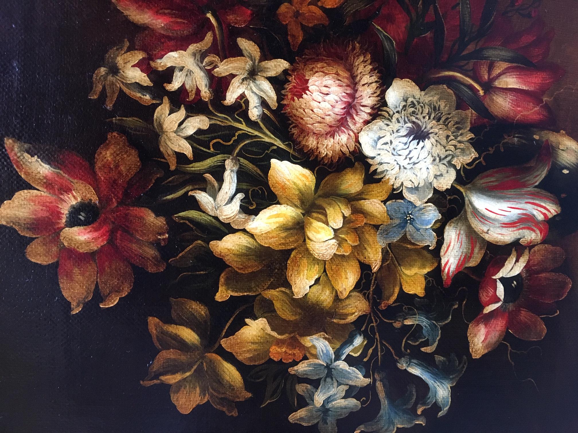FLOWERS - Giovanni Perna - Still Life Oil on Canvas Italian Painting For Sale 1