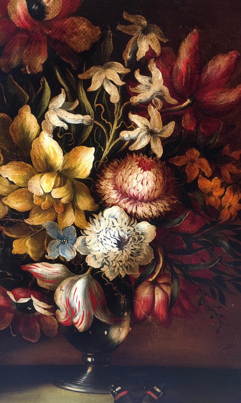 FLOWERS - Giovanni Perna - Still Life Oil on Canvas Italian Painting For Sale 5