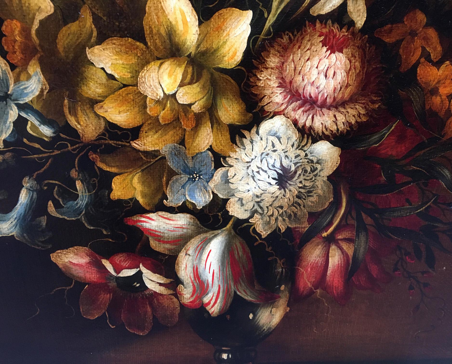 FLOWERS - Giovanni Perna - Still Life Oil on Canvas Italian Painting For Sale 3