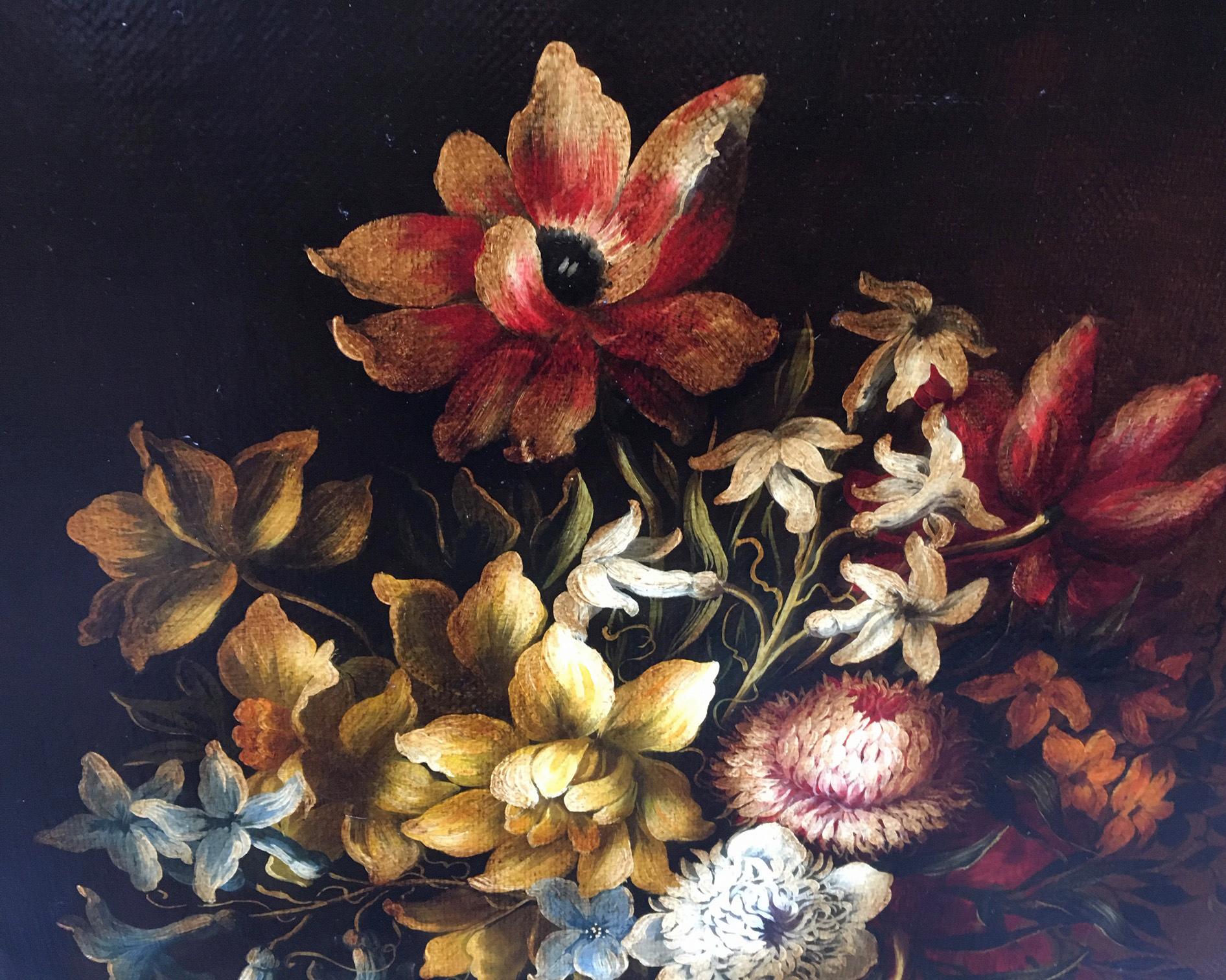 FLOWERS - Giovanni Perna - Still Life Oil on Canvas Italian Painting For Sale 4