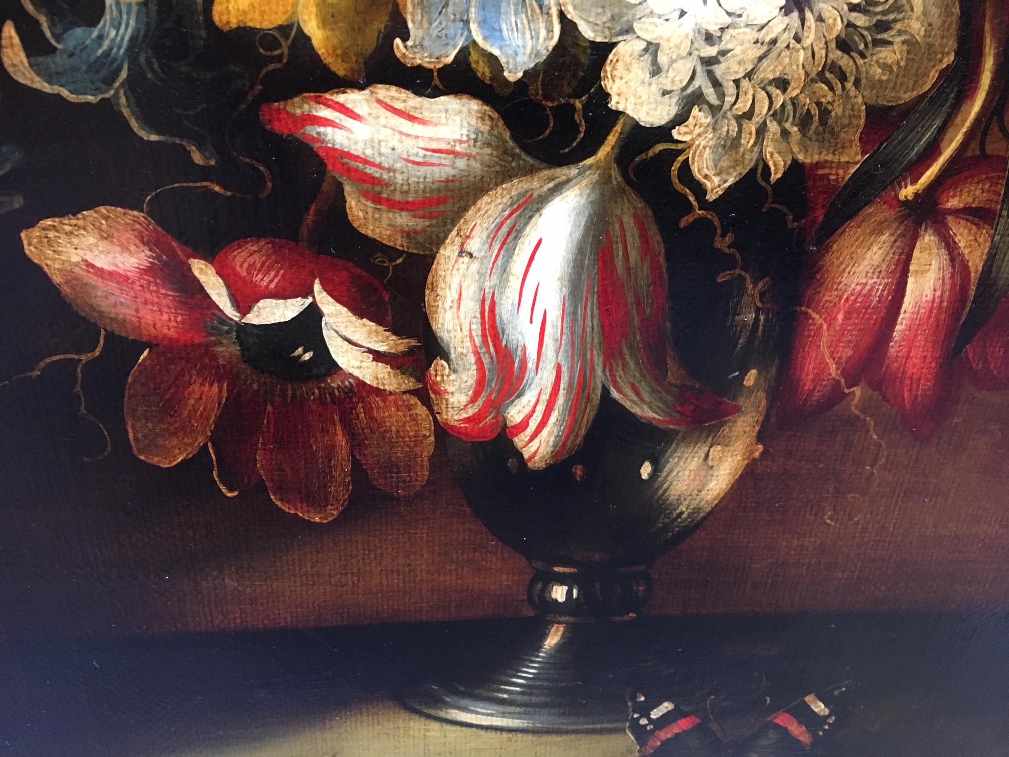 FLOWERS - Giovanni Perna - Still Life Oil on Canvas Italian Painting For Sale 5