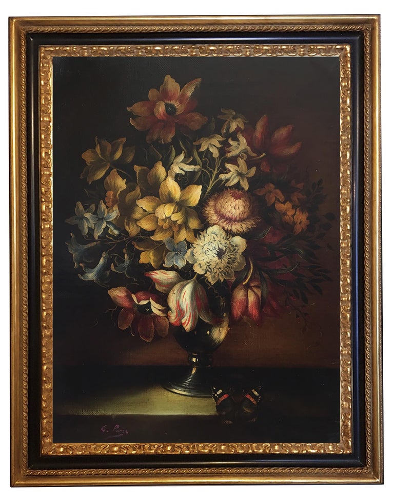 Flowers - Giovanni Perna Italia 2004 - Oil on canvas cm.64x47
Wooden frame available on request.
In this beautiful oil on canvas Giovanni Perna was inspired by the paintings of the Spanish painter of Dutch origin Juan van der Hamen, famous for his