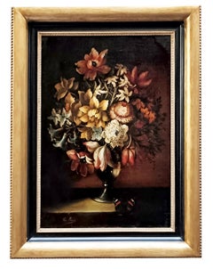 FLOWERS - Giovanni Perna - Still Life Oil on Canvas Italian Painting