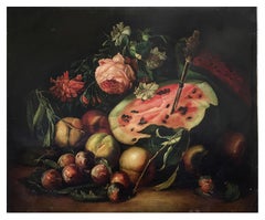 STILL LIFE - Dutch School - Still life Oil on Canvas Italian Painting